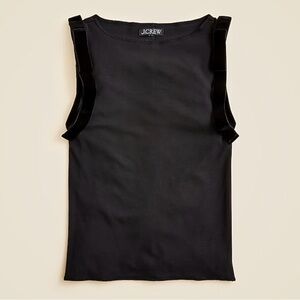 J.Crew Refined rib shell top with velvet bows